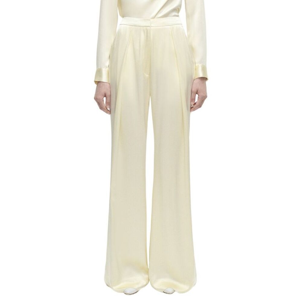 Adam Lippes Womens Silas Silk Pant, Beige